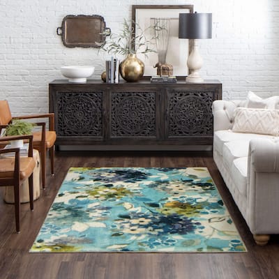 Mohawk Home Hydrangea Blooms Floral Area Rug