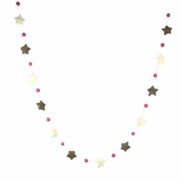 slide 2 of 3, Stars Garland Baby Nursery Room Decor, Grey/Pink