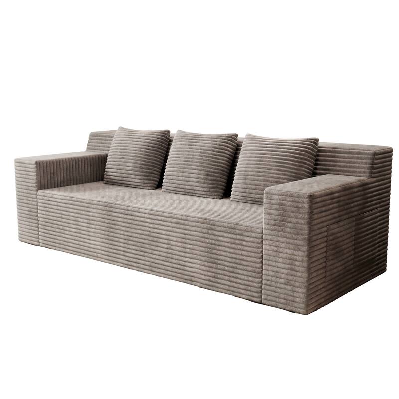 71" 3-Seater Corduroy Sofa with Deep Seating, No Assembly Required for Living Room & Bedroom
