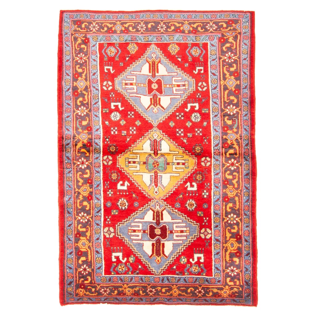 ECARPETGALLERY Hand-knotted Konya Anatolian Red Wool Rug - 4'3 x 6'4