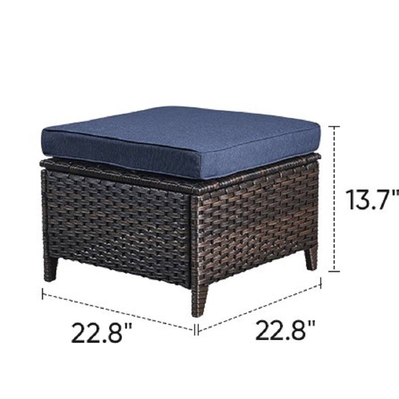 Gymojoy 2 Piece Outdoor Ottoman Wicker Patio Ottomans