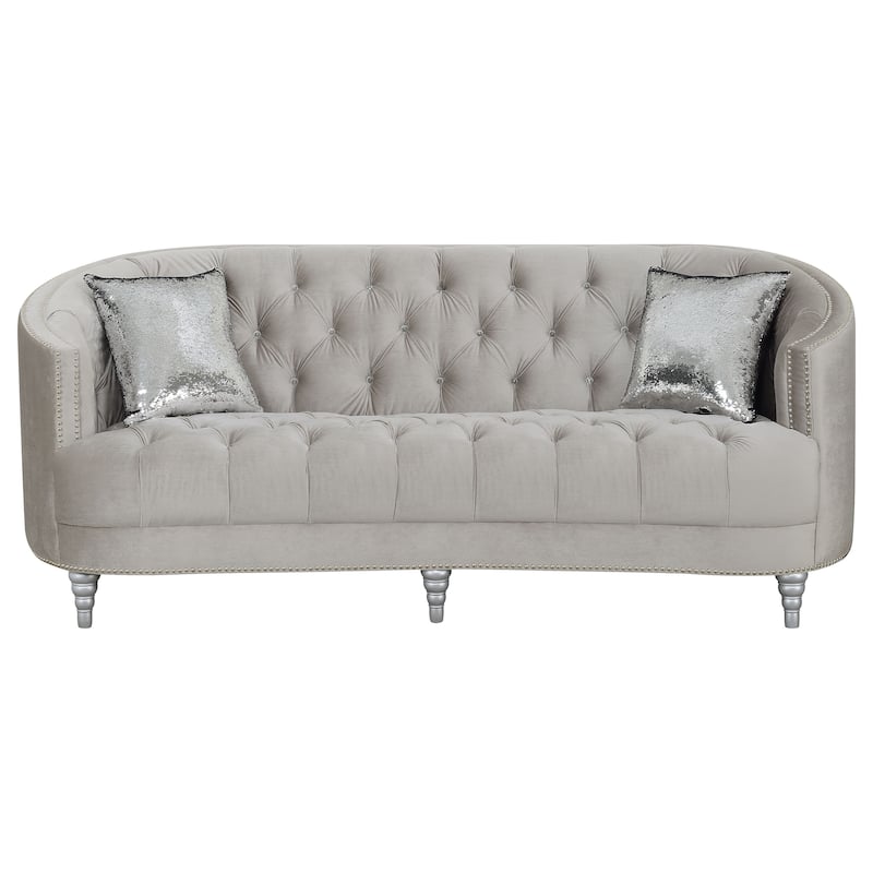 Avonlea Upholstered Sloped Arm Sofa Grey Velvet
