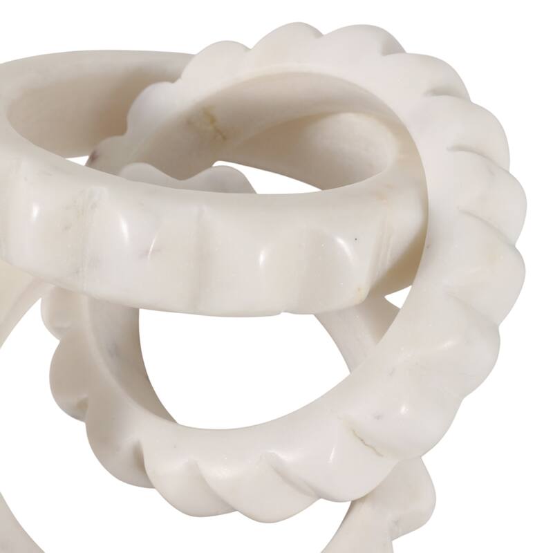 Carved Marble Chain Decorative Objects Home Decor - 8" White - 8.0"