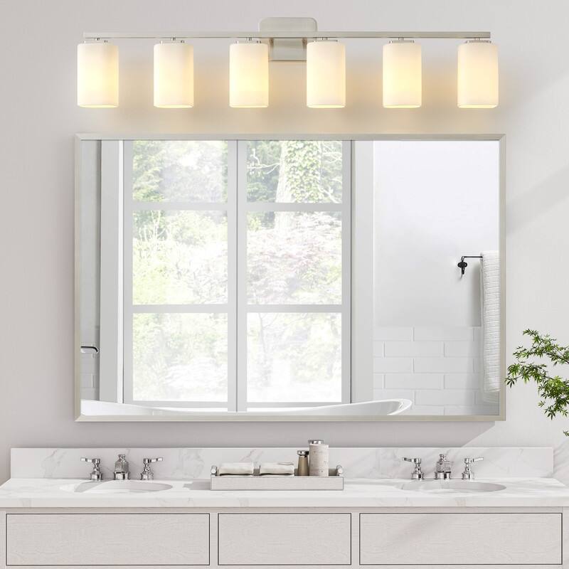 KAWOTI Modern & Contemporary Vanity Light with Frosted Glass Shade