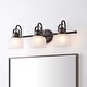 preview thumbnail 89 of 113, Shirley Metal/Glass LED Vanity Light, by JONATHAN Y 3-Light - Clear/Oil Rubbed Bronze