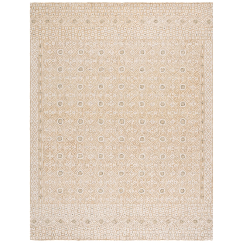 SAFAVIEH Handmade Micro-Loop Reglind Wool Rug - 8' x 10' - Gold/Ivory