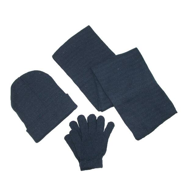 Shop Ctm Men S Knit Solid Hat Gloves And Scarf Winter Set One