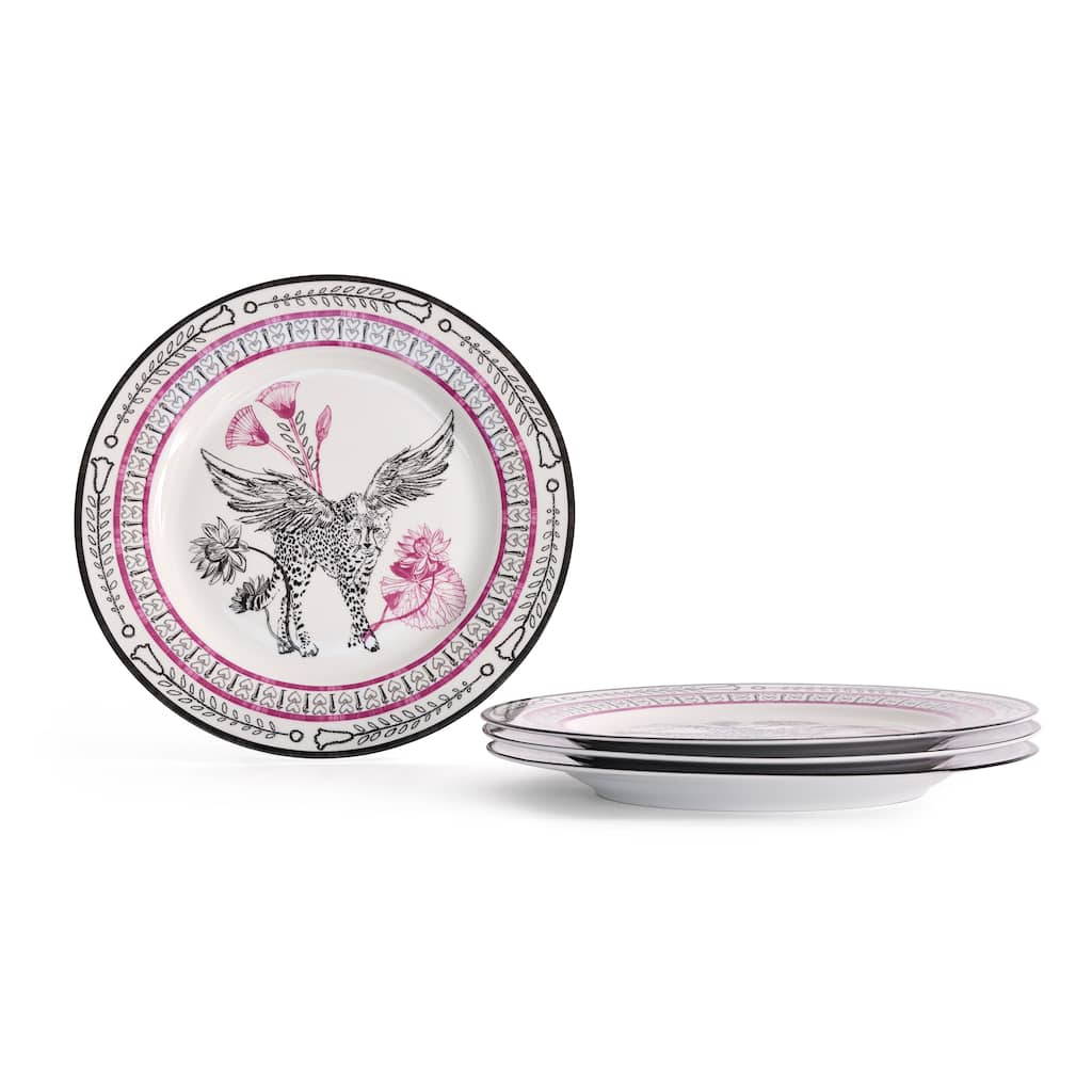 Marchesa Serengeti 4-Piece Porcelain Dinner Plate Set, Multicolored