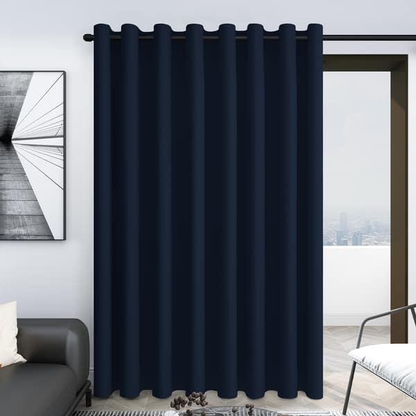 DECOVSUN Mantovana nera per Windows 300 x 40 cm Solido Isolamento Termico Blackout Rod Pocket Cucina Corte Topper Mantovana per Bagno Soggiorno 1 Pannello