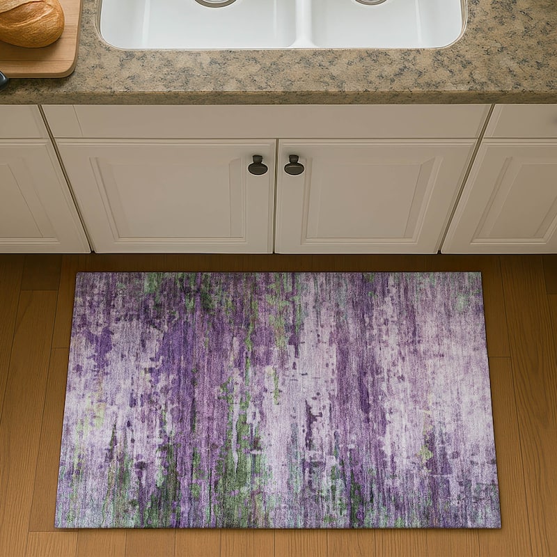 Premium Washable Super Soft Abstract Ombre Mayfield Rug - Purple - 1'8" x 2'6"