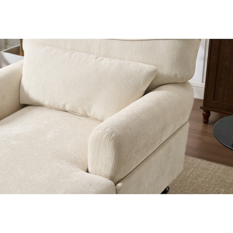 Modern Chaise Lounge Upholstered Indoor Leisure Sofa Recliner White Office Chair Sleeper for Living Room