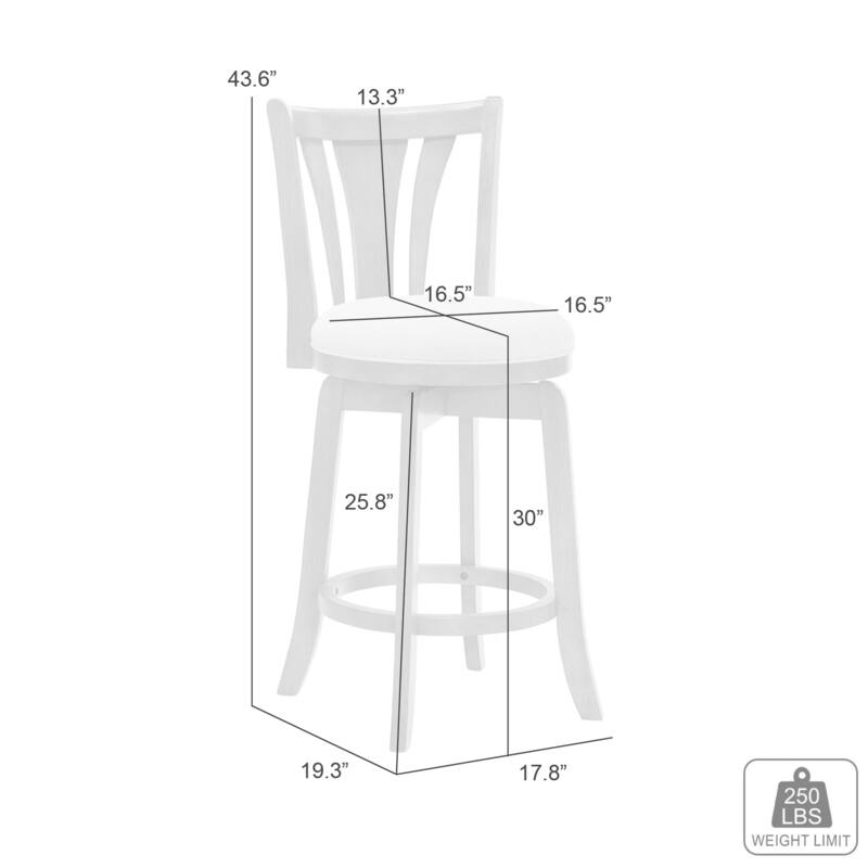 Elle Modern Swivel Bar Stool, Upholstered Counter Height Chair with Wood Frame