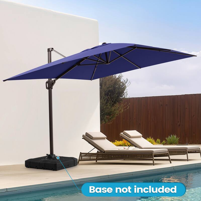11 x 9 FT Rectangle Outdoor Premium Patio Cantilever Offset Umbrella