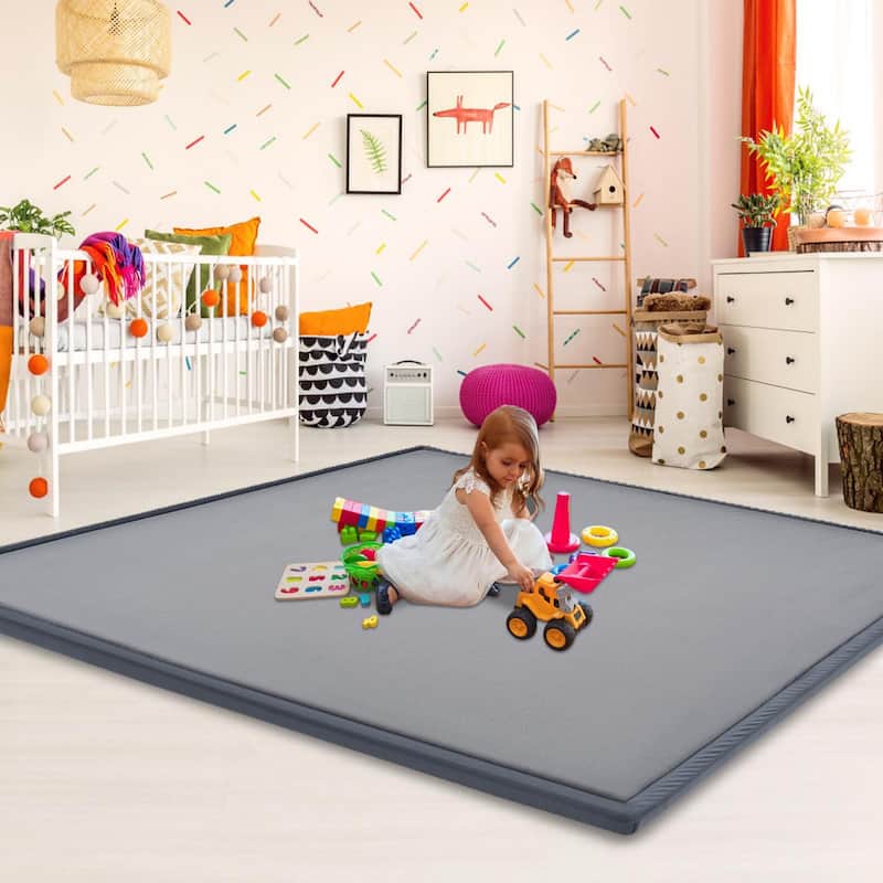 Baby Play Mat for Floor with 1.4in Thick Memory Foam for Any Playroom