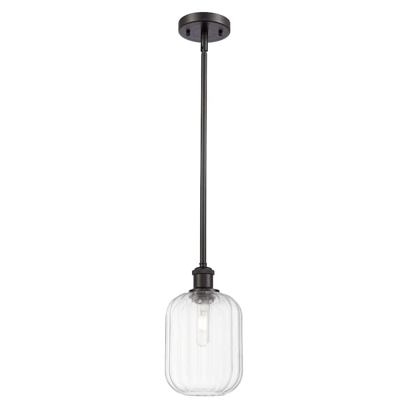 Innovations Lighting Endless Possibilities Ballston - Preston - 1 Light 7" Jar Shade Stem Hung Mini Pendant - Clear/Oil Rubbed Bronze