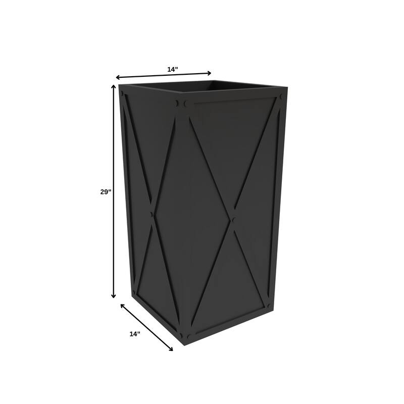 Papyrus Elegant Rectangular Modern Planter with Drainage, Lightweight Fiberstone MGO Clay Blend for Indoor Outdoor Use