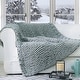 preview thumbnail 6 of 48, Cheer Collection Ultra Plush Chunky Cable Knit Throw Blanket Grey