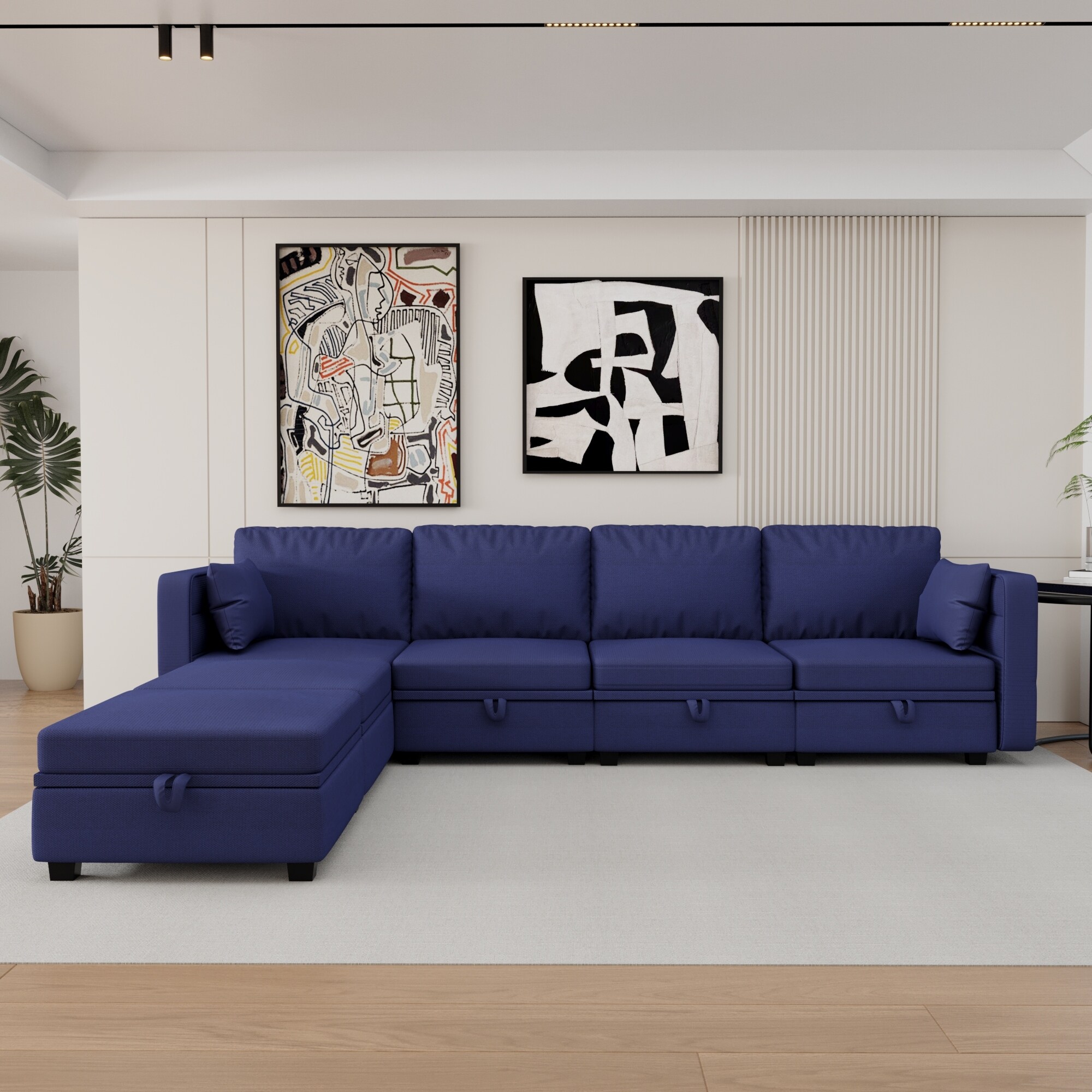 Navy modular lounge sales