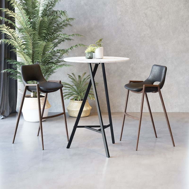 Desi Barstool Black & Walnut
