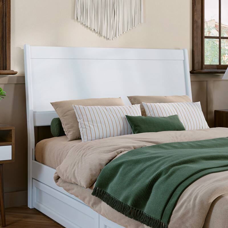 Casanova Solid Wood Panel Headboard - White - Full