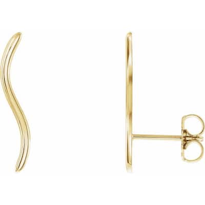 Curata 14k Yellow Gold Polished Earrings Climber