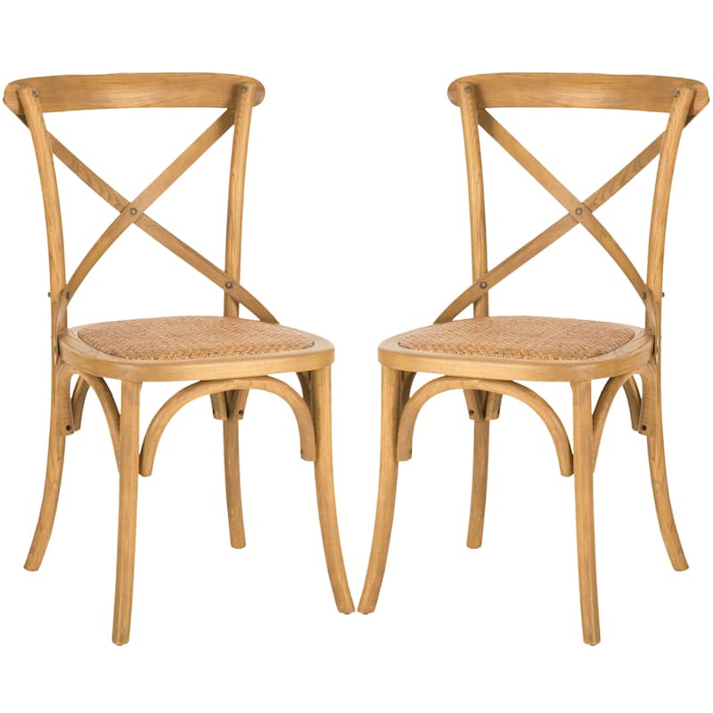 SAFAVIEH Zalya x-Back Antique White Dining Chair (Set of 2) - 20"Wx21"Dx35"H