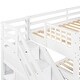 preview thumbnail 43 of 44, 3 IN 1 Twin over Full L-Shaped Bunk Bed with Ladder, Staircase and 3 Drawers