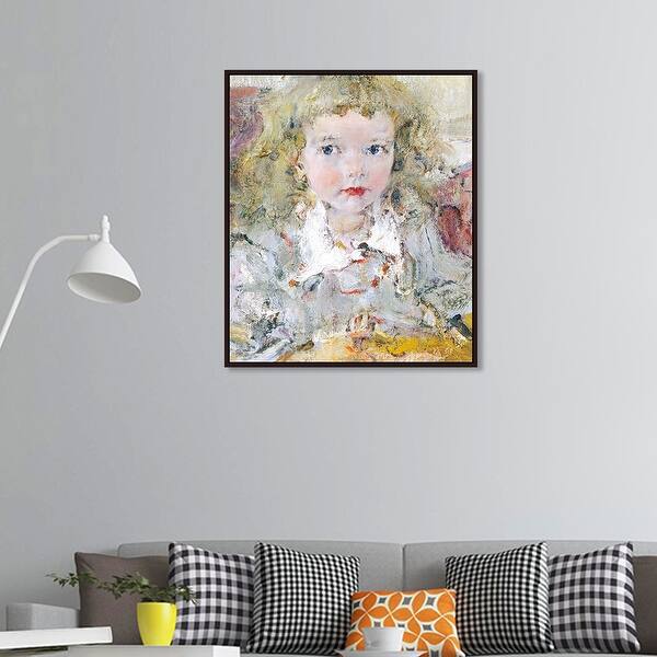 Portrait Of Artist 39 S Daughter By Nicolai Fechin Giclee Print Oil Painting Cherry Brown Frame Size 14 X 16 Overstock
