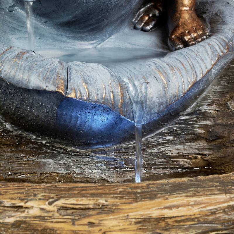 LED Lighted Pagoda Fairy on the Rock Waterfall Fountain - 31.25"