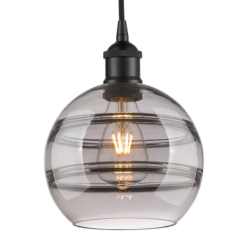 Innovations Lighting 616-1P 10 8 Rochester Pendant Rochester 8" Wide - Matte Black / Light Smoke