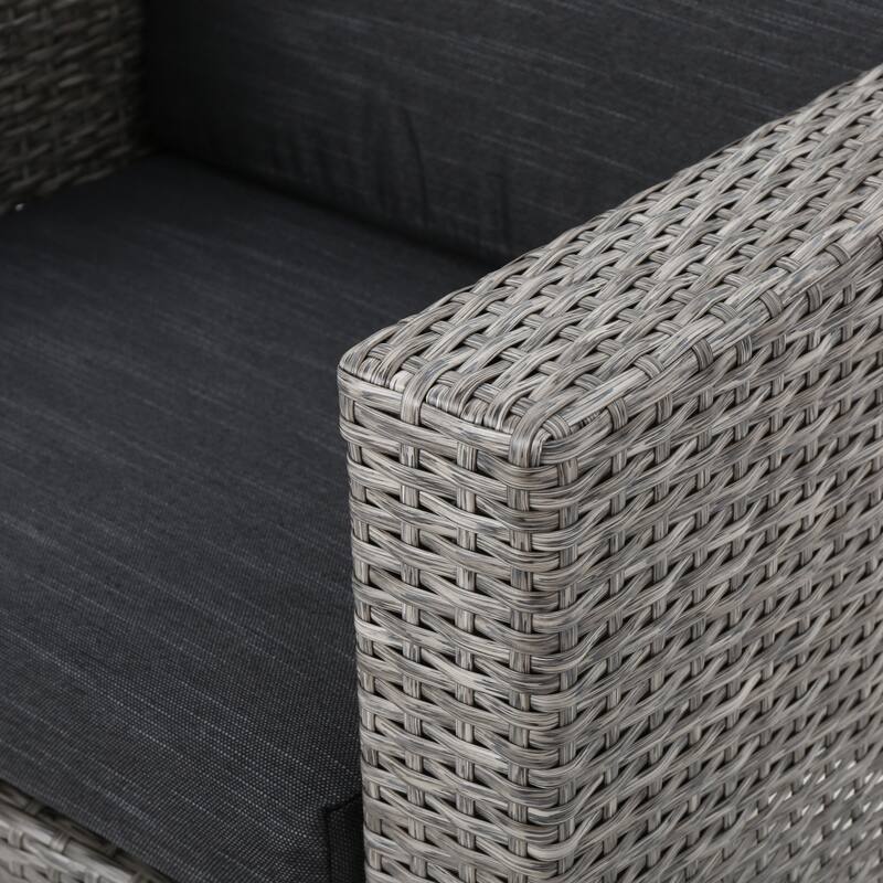 Puerta Outdoor 7-seater Cushioned Wicker Sofa Chat Set by Christopher Knight Home