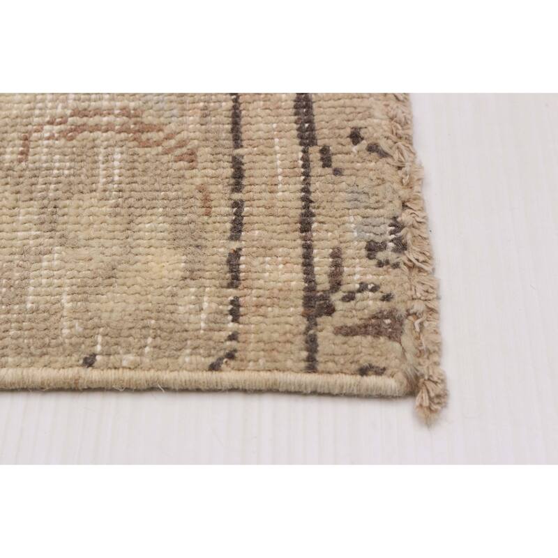 ECARPETGALLERY Hand-knotted Antalya Vintage Khaki Wool Rug - 9'5 x 12'4