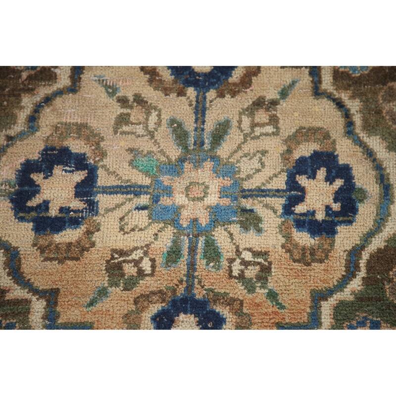 Hand Knotted Oriental 100% Wool Carpet Traditional Floral Coral Mashad Area Rug - 11' 4'' X 10' 3''