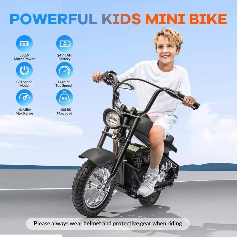 Electric Off-Road Motorcycle, Ride on Toy Dirt Bike for 13+ Kids Best Gift