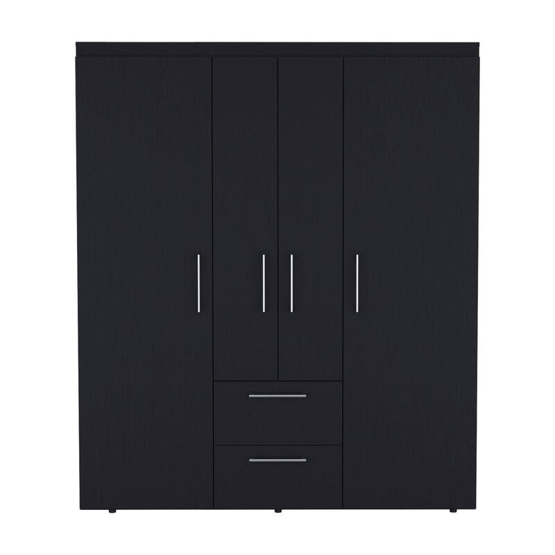 Bariloche Armoire with Hanging Rods, Shelves, 2 Drawers
