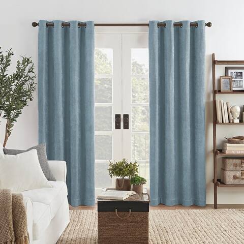 Eclipse Ambiance Draft Stopper Energy Saving 100% Blackout Grommet Top Curtain Panel