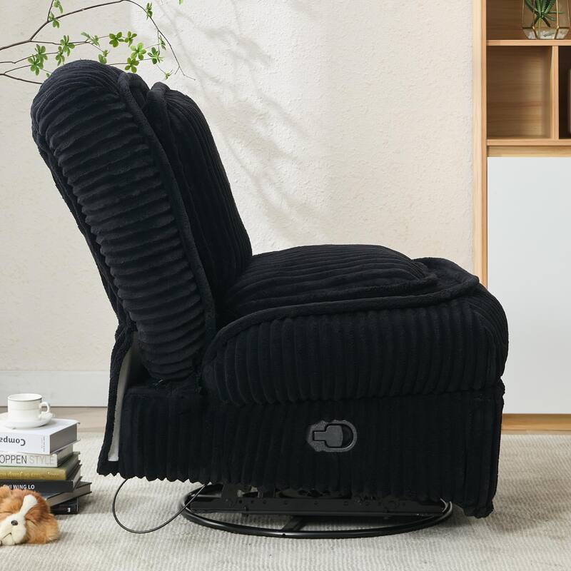 360° Swivel Rocking Single Sofa,Recliner Sofa, Manual Glider Rocking Armless Chair,Living Room Office