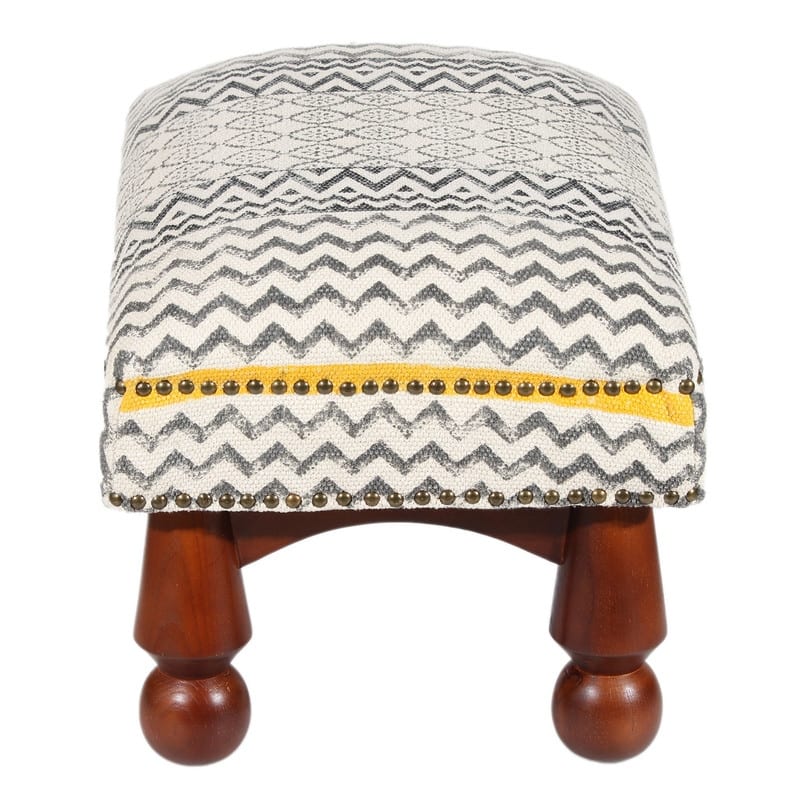 HERAT ORIENTAL Handmade Cotton Upholstered Stool