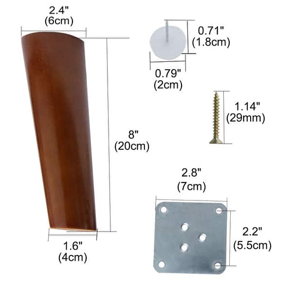 8 Inch Wood Furniture Legs Sofa Couch Chair Table Desk Closet Sofa Couch Chair Table Desk