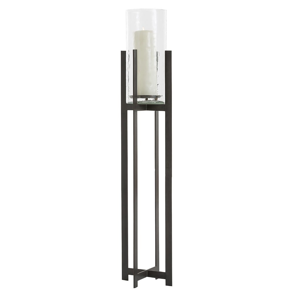 Arteriors 2650 Bowen 47 5 Inch Tall Floor Hurricane Candle Holder Natural Iron Overstock 22913285