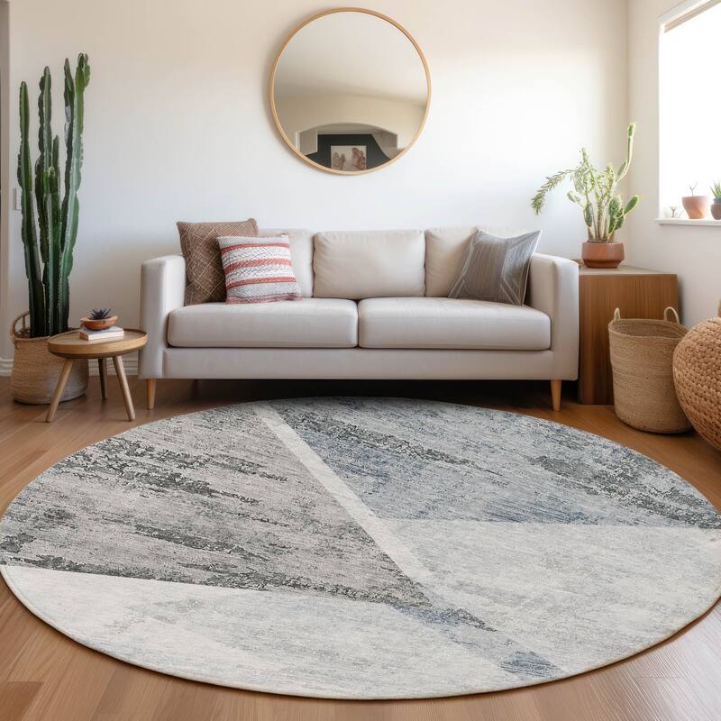 Machine Washable Indoor/ Outdoor Chantille Contemporary Geo Rug