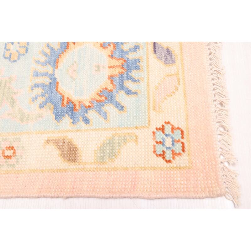 ECARPETGALLERY Hand-knotted Modern Oushak Pink Wool Rug - 8'0 x 10'0