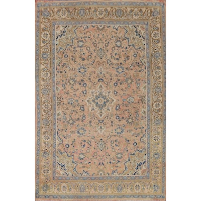 Sarouk Vintage Persian Area Rug Handmade Wool Carpet - 6'11" x 10'2"