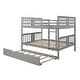 preview thumbnail 6 of 35, Elegant Full over Full Bunk Bed Wooden Kids Bed with Twin Size Trundle,Ladder,Guardrails for Bedroom