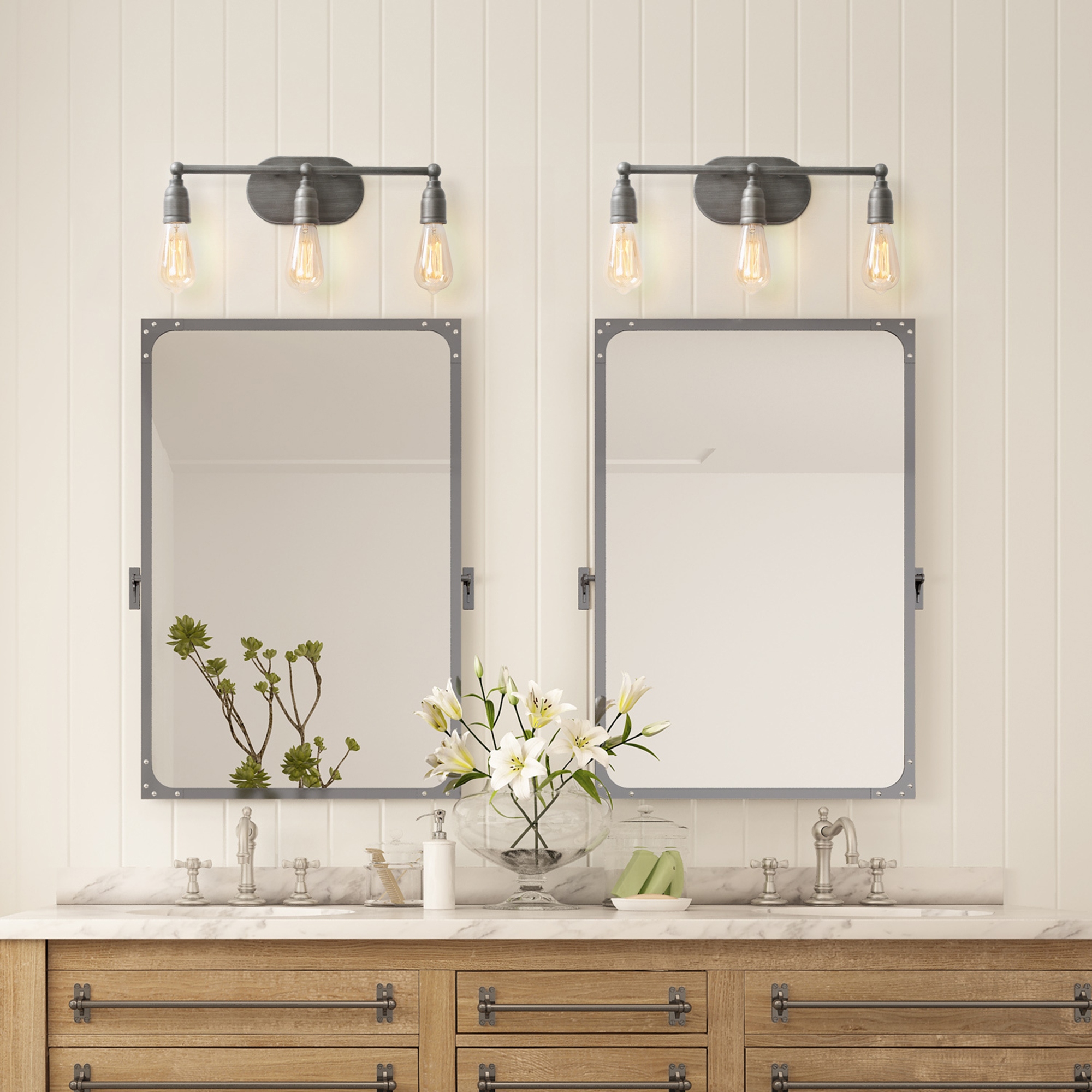 Carbon Loft Colby 3 light Bathroom Vanity Lights Silver Wall Sconces W19.3 x H4.7 x E4.3 Bed Bath Beyond 28873290