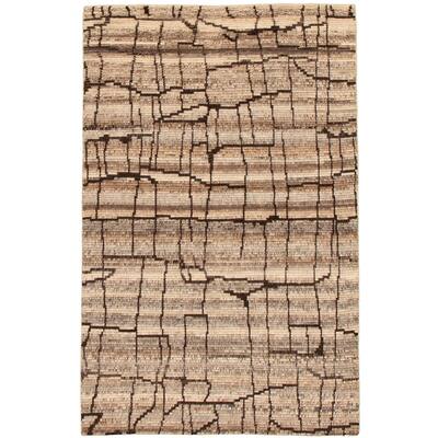 ECARPETGALLERY Hand-knotted Tangier Beige Wool Rug - 5'0 x 8'0