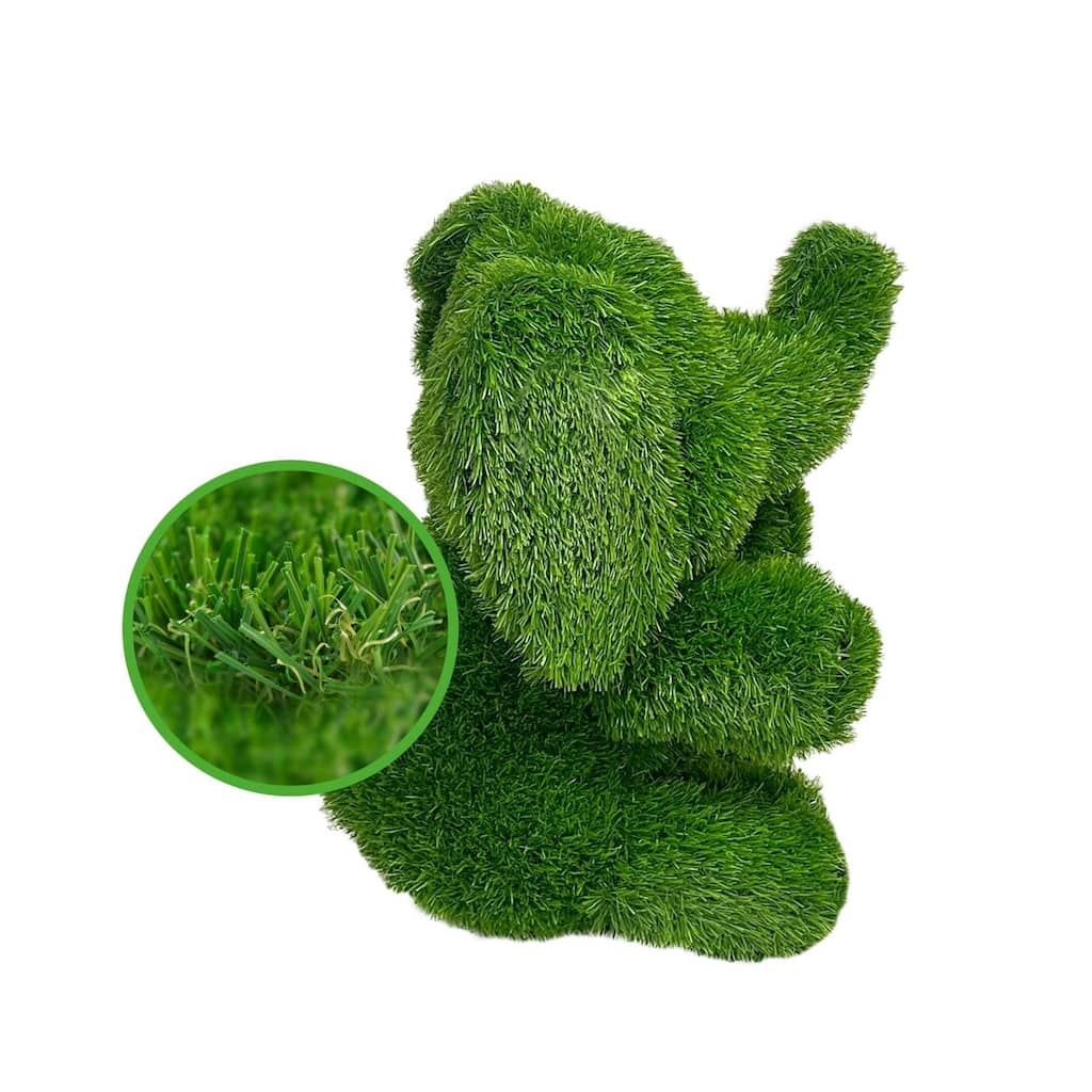 Sitting Elephant Artificial Outdoor Garden Turf Topiary - 14"