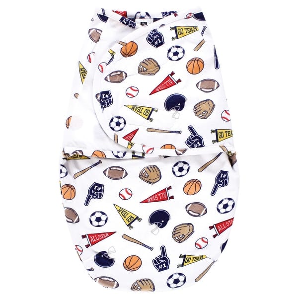 slide 1 of 1, Hudson Baby Infant Boy Plush Faux Fur Swaddle Wrap, Sports Fan, 0-3 Months - Sports Fan - 0-3 Months 0-3 Months - Sports Fan