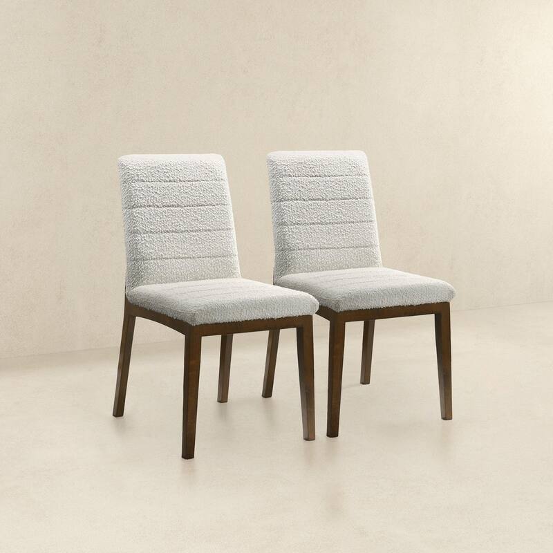 GDFStudio - Ines Modern Boucle Dining Chair with Solid Wood Frame & Foam-Padded Seat, Set of 2 - 24"
