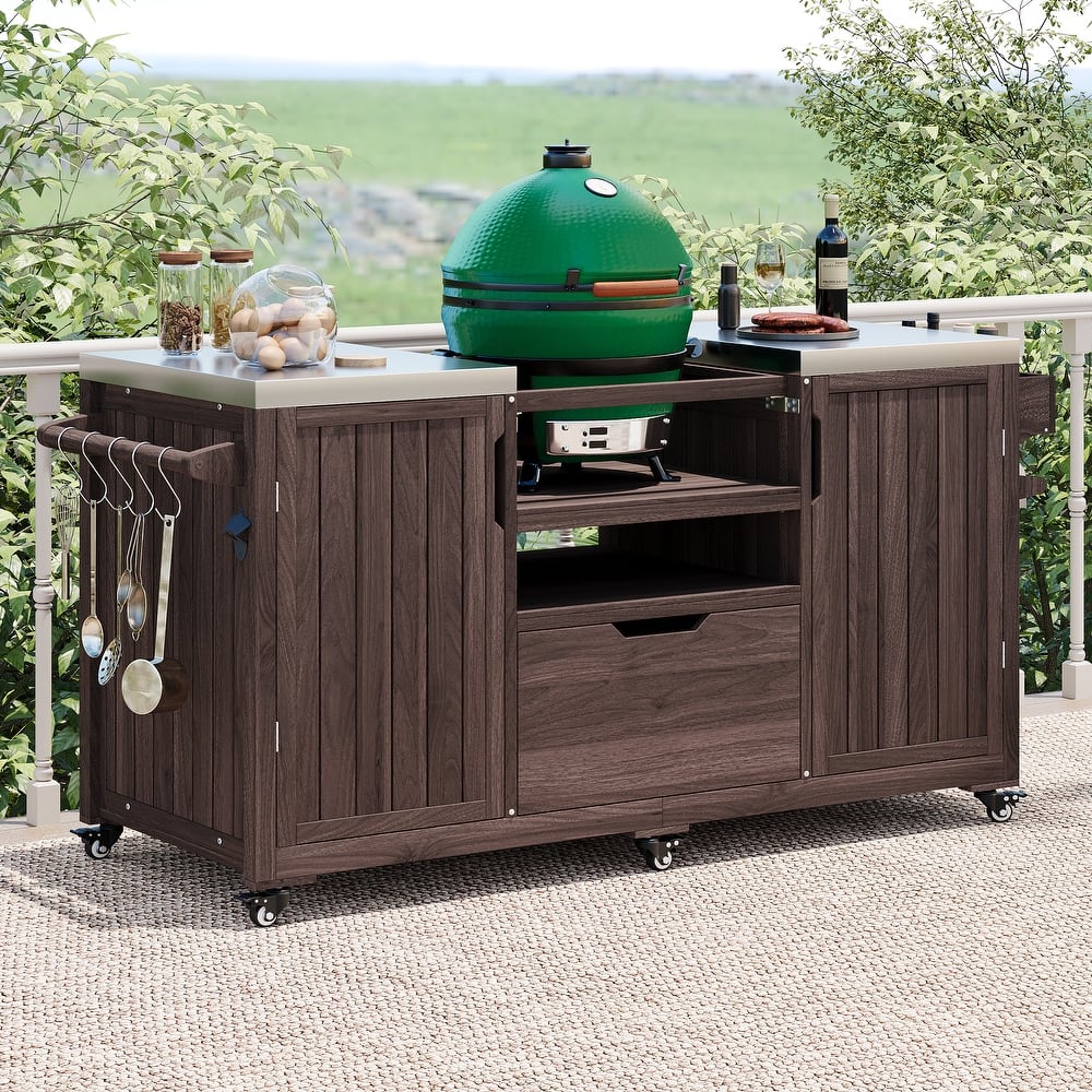 Outdoor Kitchen Island for Big Green Egg Grills